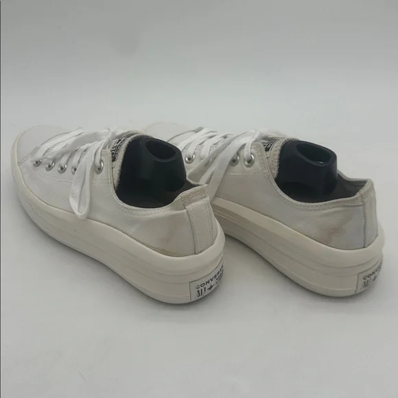 Chuck Taylor All Star Move White Classic Canvas Platform Lace up Women Size 9.5 - Picture 9 of 15